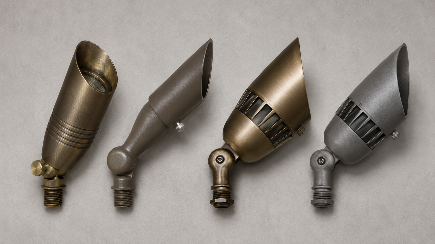 Dauer Power Packs with brass and aluminum, drop-in and integrated LED landscape fixtures